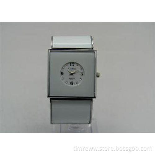 White glass Square Vogue Ladies Bracelet Watch , Japanese a
